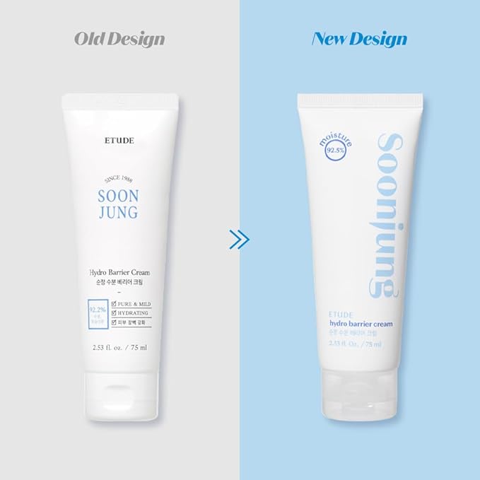 ETUDE SoonJung Hydro Barrier Cream | 92.5% Moisturizing Ingredients, Gel Formula for Soothing, pH Balanced Moisturizer for Hydrating, Panthenol, Madecassoside, Non-comedogenic, 2.53 Fl Oz (Tube Type)