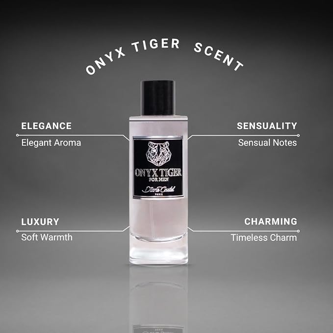 Diane Castel Onyx Tiger - Citrus Woody Fragrance - Cologne for Men - Mens Cologne - Opening Notes of Lavender, Pear, Sage, and Bergamot - 3.3 oz