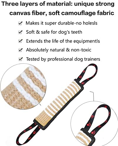 Clysoru Dog Tug Toy Tough Jute Bite Pillow Lasting Training Equipment Puppy to Large Dogs Interactive for Large and Small