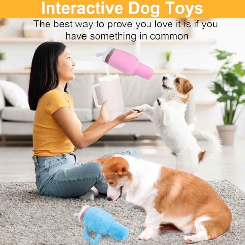 Mity rain 2PCS Funny Tumbler with Handle Cup Dog Toy
