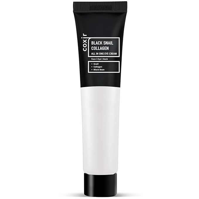 coxir BLACK SNAIL COLLAGEN ALL IN ONE EYE CREAM for eye, neck and face |Black Rice, Collagen| Paraben Free, Cruelty Free, korean skincare, Christmas Stocking Stuffers [30ml/1.01 fl.oz]