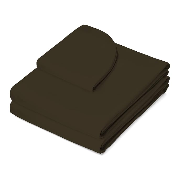 Saloniture 3-Piece Microfiber Massage Table Sheet Set - Premium Facial Bed Cover - Includes Flat and Fitted Sheets with Face Cradle Cover - Chocolate Brown
