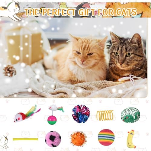 Shappy 150 Pcs Cat Toys Bulk Pack for Indoor Cats, Mice Balls,Novel