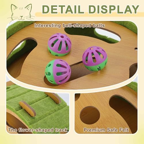 Interactive Cat Toy Puzzle Toys for Indoor, Felt Maze Box, Cat Toys, Mental Stimulation and Entertainment, Circle, Green, 1 Set