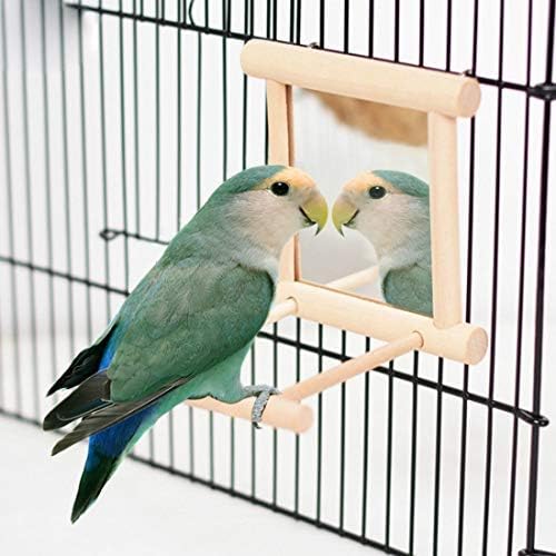 Litewoo Bird Mirror with Perch Parrot Swing Interactive Play Toys, 1 PC