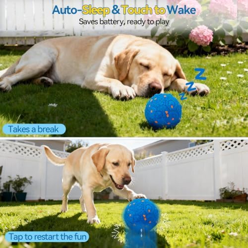 Newget Interactive Dog Toy Ball, Remote Control with 3 Play Modes Blue