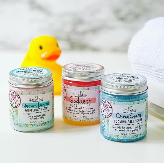Bella & Bear Goddess Sugar Scrub Bundle Full size and Travel Size 6.7 & 3.4oz