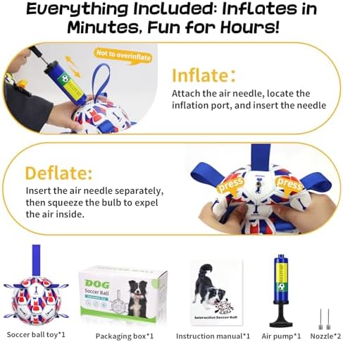 Dog Soccer Ball with Straps, 6 Inch for Small and Medium Dogs, C