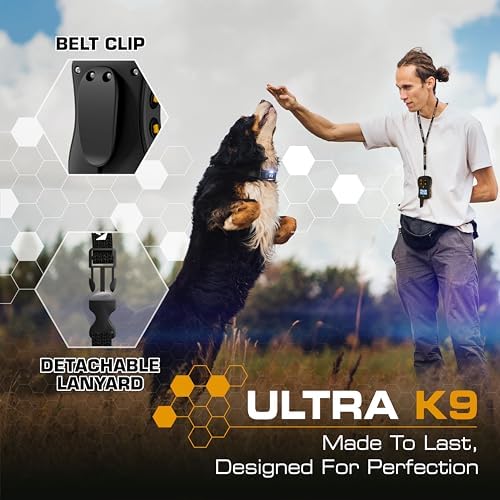 INVIROX Ultra K9 Dog Shock Collar, 124 Levels, Night Light, IP67 Waterproof (Black, 2 Dog)