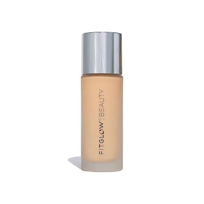 Fitglow Beauty Foundation+ | Vegan Skin-Treating Foundation with Peptides & Plant Collagen | Buildable Medium-Full Coverage, Natural Finish | Hydrating, Anti-Aging, Pore-Friendly | F2.7-30ml