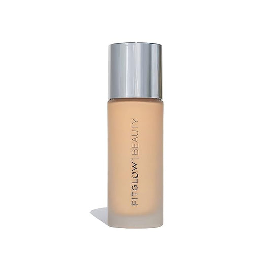 Fitglow Beauty Foundation+ | Vegan Skin-Treating Foundation with Peptides & Plant Collagen | Buildable Medium-Full Coverage, Natural Finish | Hydrating, Anti-Aging, Pore-Friendly | F2.7-30ml