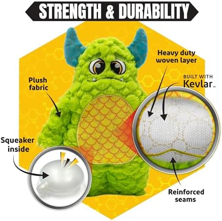 Bite Force - Durable & Strong Dog Toy with Squeaker, Kevlar-Reinforced for Aggressive chewers,