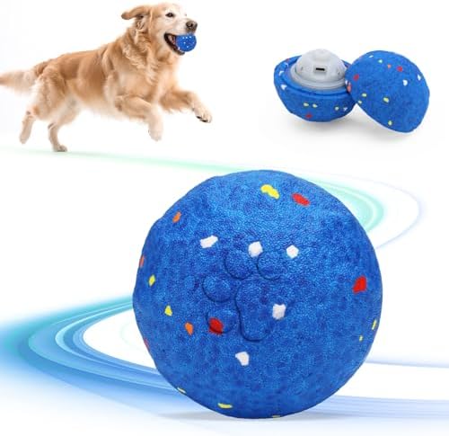 Automatic Interactive Dog Toys Ball, USB-C Rechargeable, Blue
