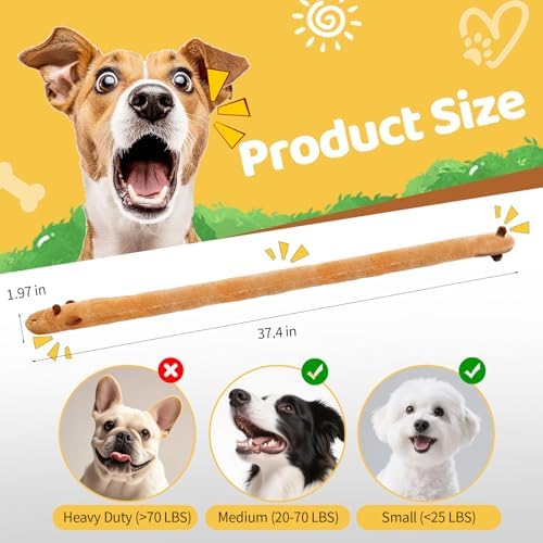 Puffluv Long Squeaky Dog Toys,Soft Crinkle Chew Plush Animal Shape to Reduce Boredom Keep Doggie Busy,Cute Pet Interactive for Puppies &Adult Dog-Beagle