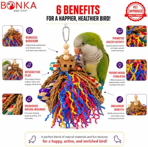 Bonka Bird Toys Mini Taco 1359 Foraging Bird Toy Parrot Cages Cockatiel Parakeet Conure Lovebird Toys.