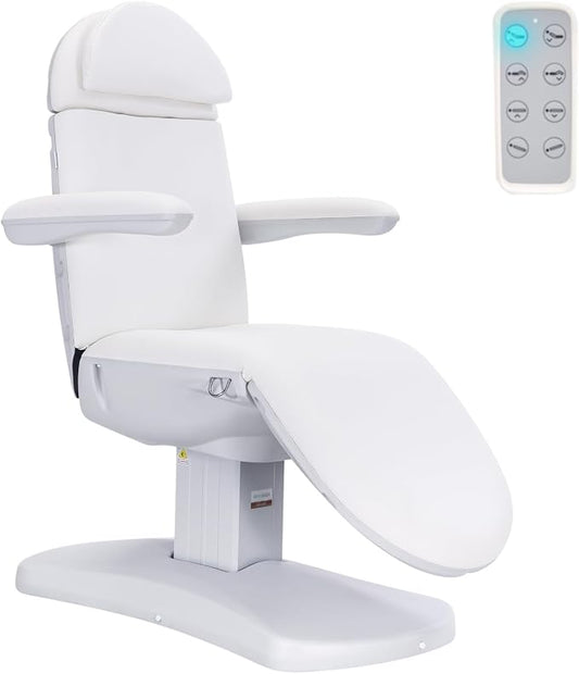 DERMALOGIC Massimo Electric Spa Treatment Table 4 Motors Massage Bed, Spa Resort Salon Tattoo Equipment, White