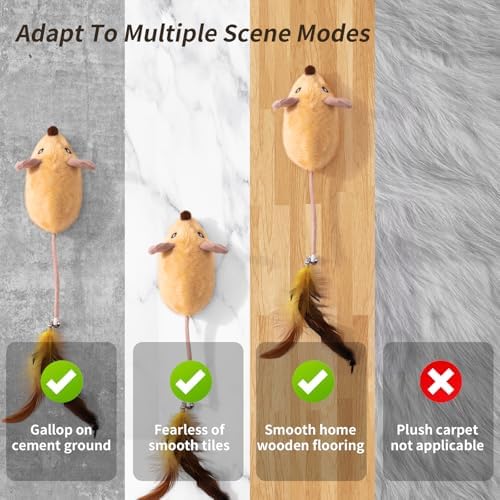 Interactive Cat Toys Mouse Rechargeable Auto-Move for Indoor Cat
