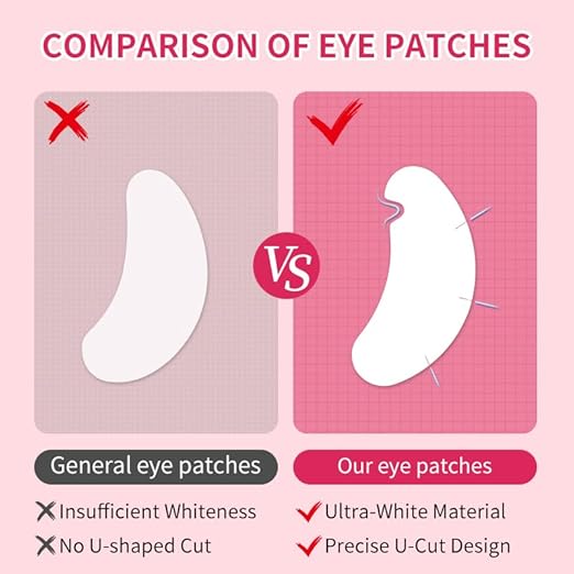 50 Pairs U-Shaped Hydrogel Eye Pads for Lash Extensions – Ultra-White, Rose-Scented, Ultra-Thin & Anti-Allergic Under Eye Gel Patches – Professional Eyelash Extension Supplies by ShiTianQianYe