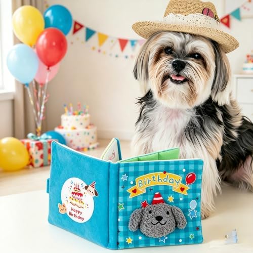 Dog Snuffle Sound Book Crinkle Hide Treat Puzzle (Birthday)
