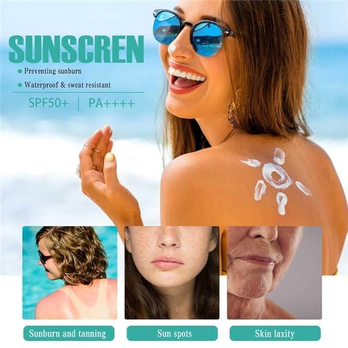 2PC Relief Sun Organic Sunscreen SPF50, Korean Skin Care Solution for All Skin Types, ++++PA++++ Rice and Probiotics (A, Sun Protection Factor (SPF), 50)