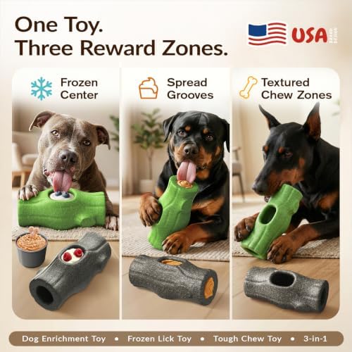 KADTC 2 Pack XXL 3-in-1 Dog Frozen Treat & Lick & Chew Toy for Large Dogs
