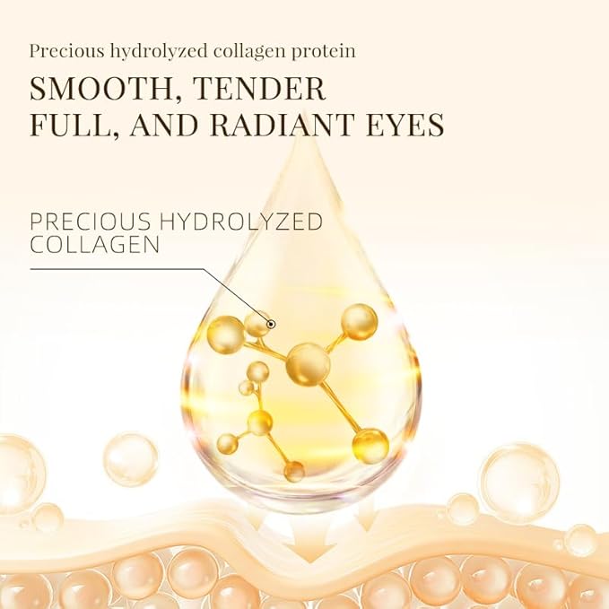 24K Under Eye Patches Gold Collagen Eye Mask, 60 Pairs Hydrogel Under Eye Patches with Hyaluronic Acid, Anti-Aging Treatment for Dark Circles, Puffiness and Fine Lines