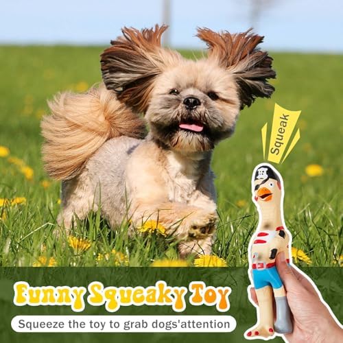Silipull 6 Pcs Squeaky Rubber Chicken Dog Toys Latex Chew Toys, Cute