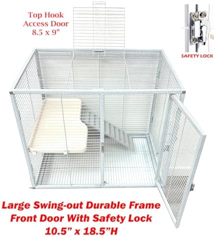 Deluxe 2-Levels Large Small Animal Critter Cage On Wheels
