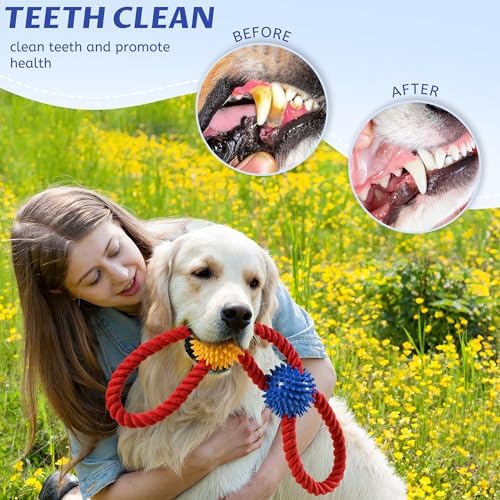 Aitmexcn Dog Rope Toy, Tough Tug of War Toy for Medium and Large Dogs