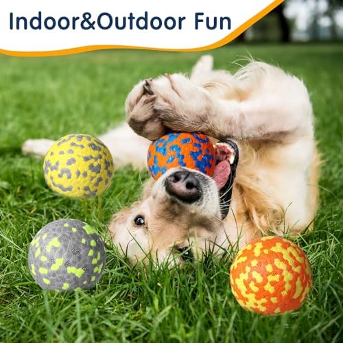Leyndo 10 Pack Dog Balls for Aggressive Chewers 2.5" Interactive Dog Tennis Ball Durable Teething Chew Toys Lightweight Floating Bouncy Balls for Fetch Game Large Medium Small Canine Puppies