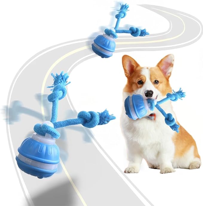 Interactive Dogs Toy with Motion Activated - 3 Play Modes Smart Moving Ball for Small Medium Doggy, USB Rechargeable Squeaky Rolling Accessory with Auto-Wake & Mute Option for Indoors Outdoors