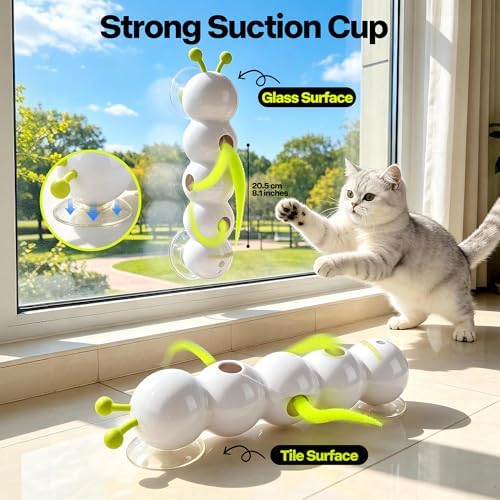 Interactive Caterpillar Cat Toy, Whack-a-Mole Feather Teaser Cat Toy