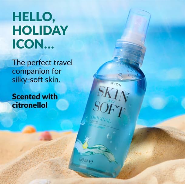 AVON SKIN SO SOFT Original Jojoba Oil Spray – Lightweight DRY Oil with Natural Moisturizing JOJOBA for Silky Smooth, Hydrated Skin 5.Fl Oz 150 ML (3-PACK)