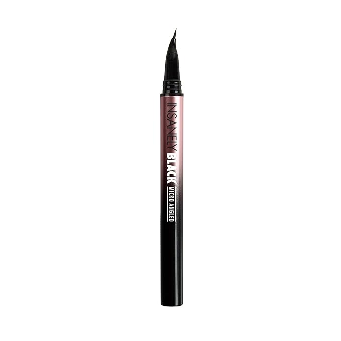 Absolute New York Insanely Black Micro Angled Liquid Eyeliner, Thin Pointed End, Creates Thin Lines Closer to Lash Line