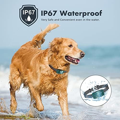 NBJU Bark Collar for Dogs,Rechargeable Anti Barking Training Collar with 7 Adjustable Sensitivity and Intensity Beep Vibration for Small Medium Large Dogs (Blackish Green)