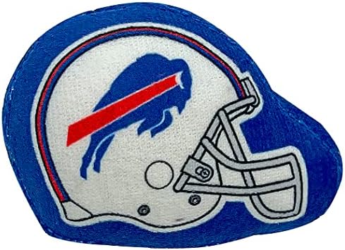 Best Plush CAT Toy - NFL Buffalo Bills Complete Set of 3 Piece Cat Toys Filled with Fresh Catnip. Includes: 1 Helmet Cat Toy, 1 Football Cat Toy with Feathers & 1 Beer Bottle. Beautiful Team Logos