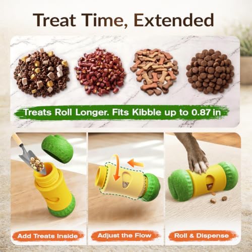 BSISUERM Dog Treat Dispenser Interactive Puzzle Toy Frozen Food Slow Feeder