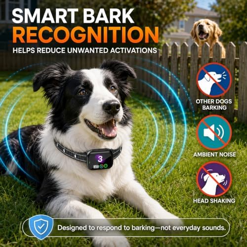 RPZ Bark Collar for Small Medium Large Dogs 8-150 Lbs, Black