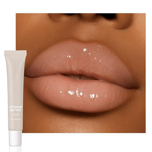 Summer Butter Lip Balm Lip Gloss, Ultra-Hydrating Natural Vegan Lip Balm, Sheer-Tinted Shine & Hydration, Soothes & Softens Dry Lips Skincare, Bálsamo labial hidratante #1 Vanilla 0.5 Fl Oz