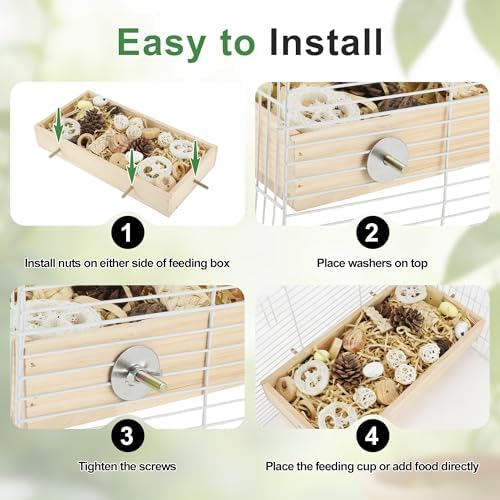 Bird Foraging Toys Box, Wooden Foraging for Bird,Wood Color, L