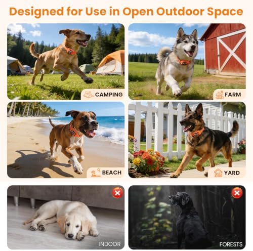 GPS Wireless Dog Fence for Medium Large Dog Custom Boundary No Subscription