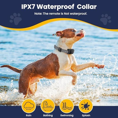 Wireless Dog Fence, Electric Fence for Dogs,Training Collar with Remote Control 3800FT Range, Portable Dog Perimeter Collar with 3 Training Mode Flash Light & Waterproof Upgrade Black 2 Pack