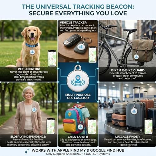 Dog Tracker, Cat Tracker Collar, Smart Pet Tracker for Collar,No Monthly Fee GPS Pet Locator, Waterproof Dog Collar Tracker for iOS Android