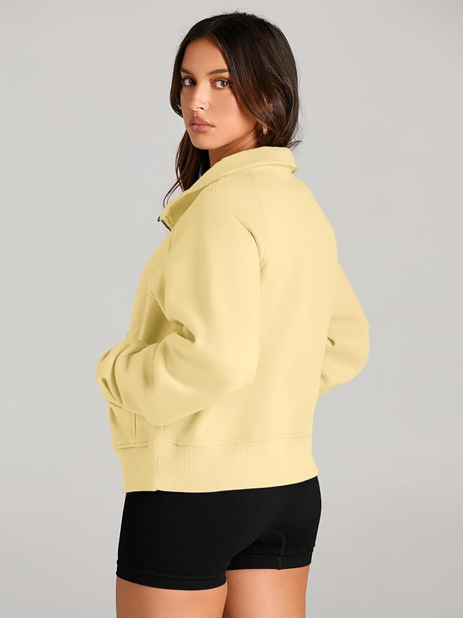 AUTOMET Womens Sweatshirts Half Zip Fleece Pullover Fall Outfits | Fall Fashion Clothes 2026,Cropped Sweatshirts,Cute Y2k Tops,Quarter Zipper Sweater,Winter Loungwear Outfits