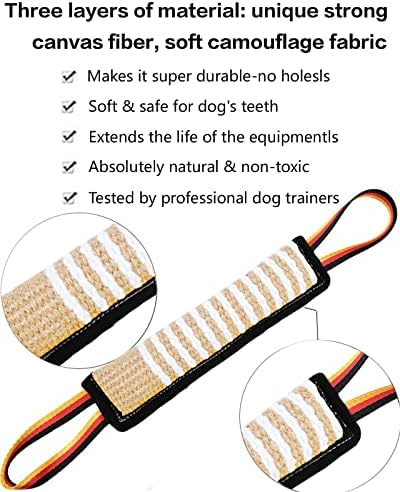 Clysoru Dog Tug Toy Tough Jute Bite Pillow Lasting Training Equipment Puppy to Large Dogs Interactive for Large and Small