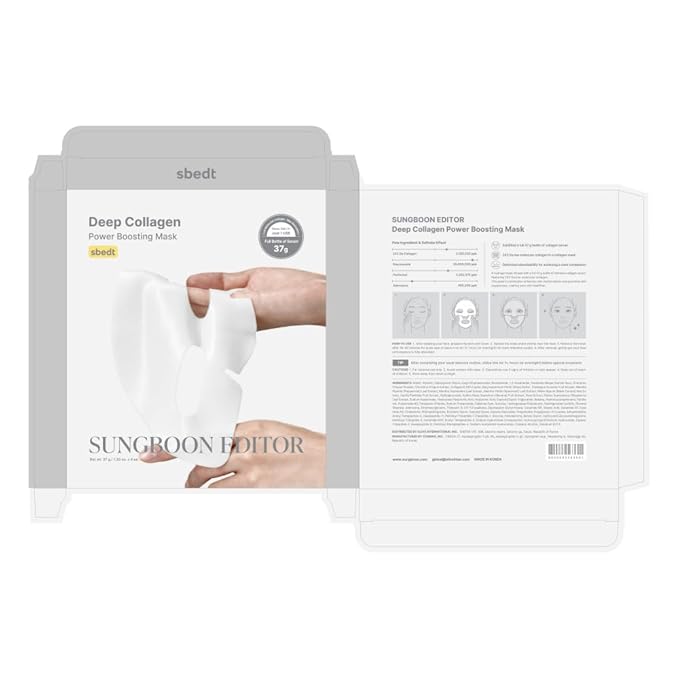 SUNGBOON EDITOR Deep Collagen Overnight Mask Hydrating Mask for Glass Skin, Wrinkle Care, Firming & Pore Refining 2,160,000PPB Collagen + 9 Peptides Korean Skincare, 4ea Gifts for Women