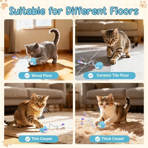 Interactive Automatic Cat Toy Ball-USB Rechargeable，Motion Activated Toy