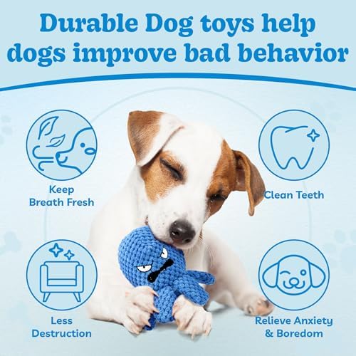 Interactive Dog Toys, 4 Pack Octopus Squeaky Hide And Seek Large Dog Toys | Tough Plush Chew Toy to Keep Them Busy, Tug of War Doggie Toy for Small,Medium and Large Breeds, Puppy Toys Puzzle
