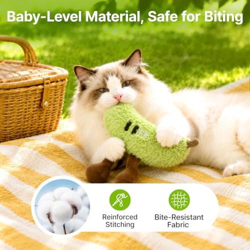 Potaroma Plush Catnip Fruit Cat Toy 2 Pack, Crinkle Interactive Chew Pillow