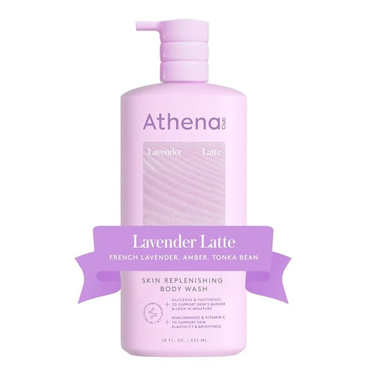 Athena Club Skin Replenishing Body Wash for Women, Sulfate Free Nourishing Cleanser with Niacinamide, Gently Cleanses Without Stripping, Lavender Latte Scent, 18 fl oz